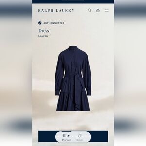 Lauren Ralph Lauren Navy Blue Drop Waist Dress Size 12